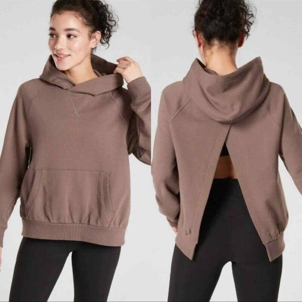Athleta Moonrise Hoodie Sweatshirt Mineral Brown Size Small